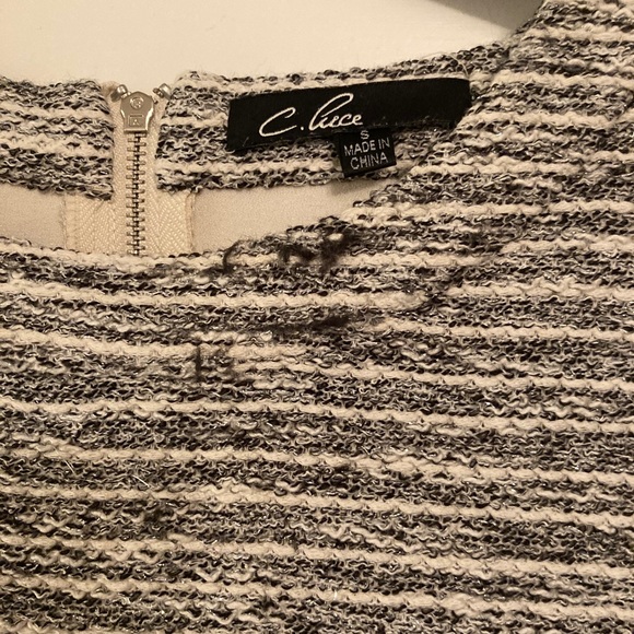 Tweed top with zipper back - Picture 2 of 3